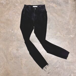 We The Free black denim skinny jeans womens 24 distressed stretch casual